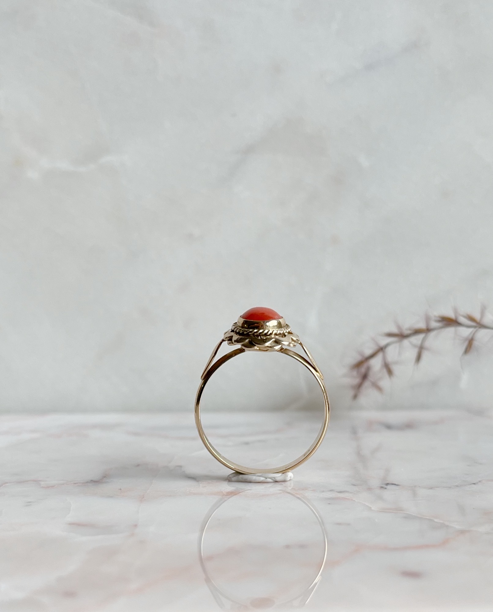 Vintage Ring Bloedkoraal