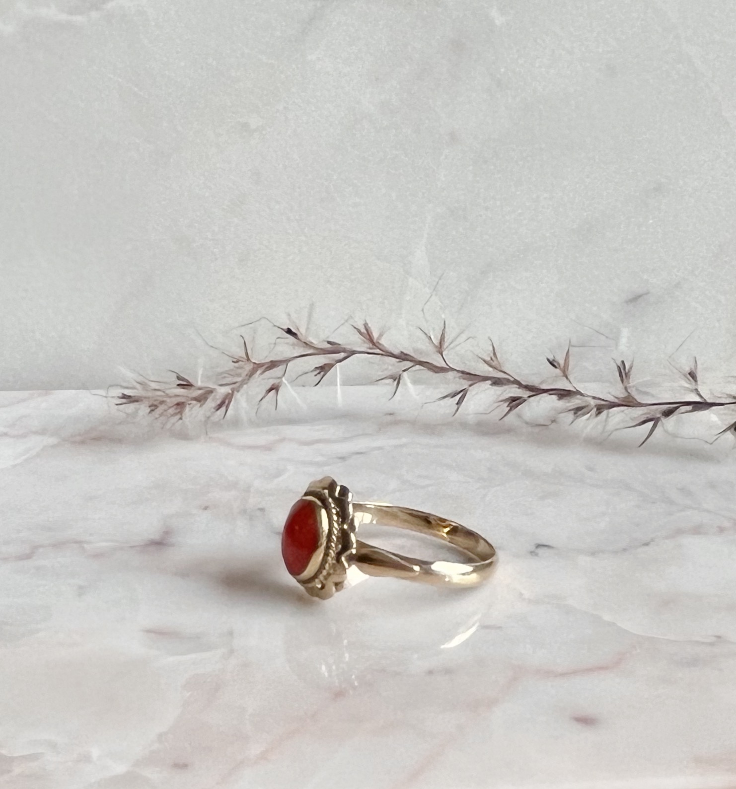 Vintage Ring Bloedkoraal