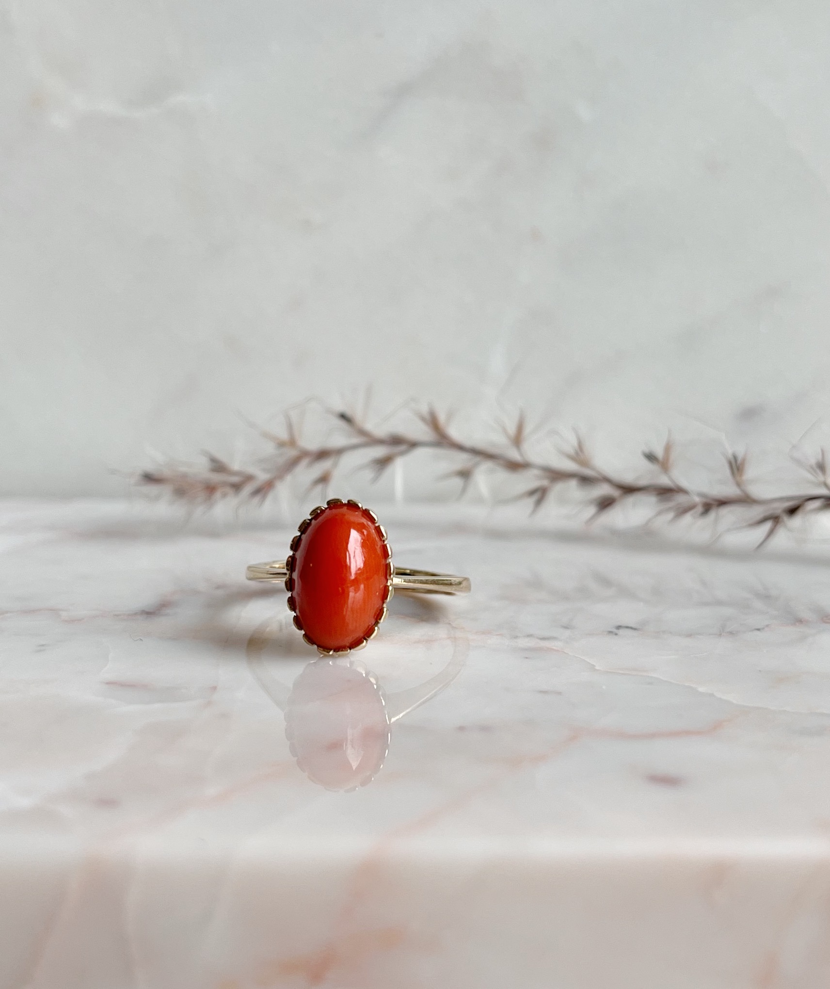 Vintage Ring Bloedkoraal