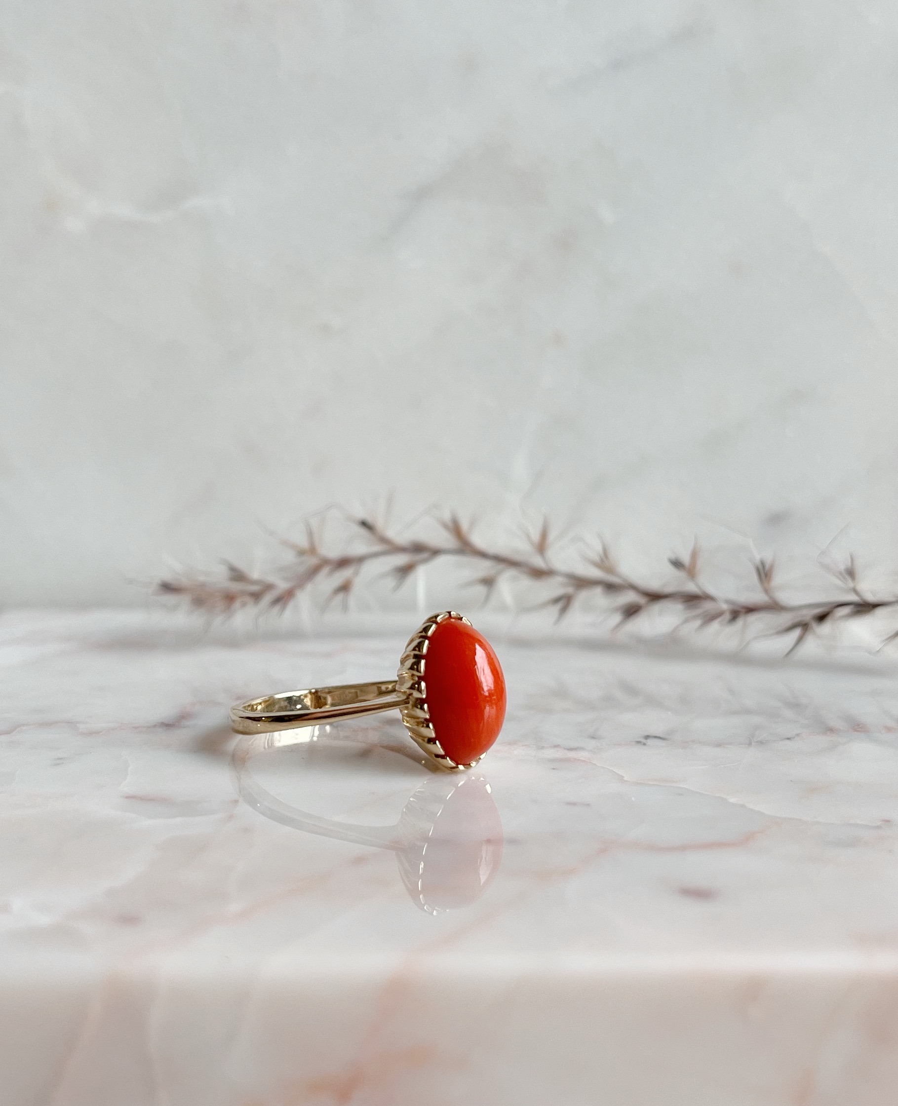 Vintage Ring Bloedkoraal