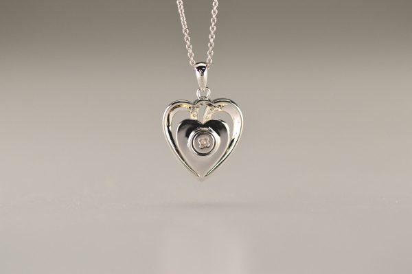 Double Heart Hidden Ash Pendant - Afbeelding 2