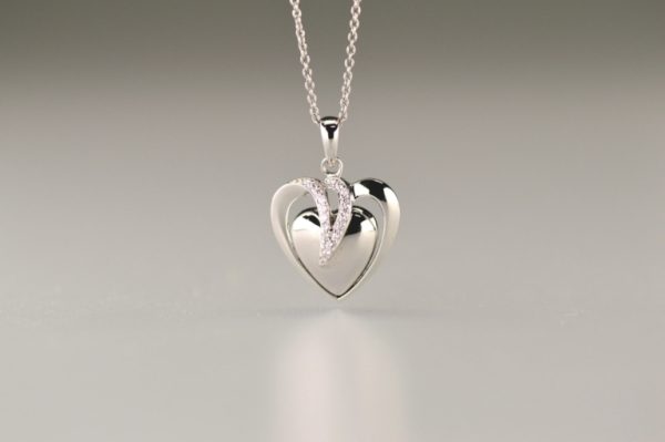 Double Heart Hidden Ash Pendant - Afbeelding 3